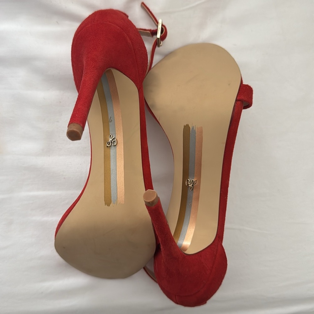 Sam Edelman Red Ariella Ankle Strap Sandal - Picture 4 of 5
